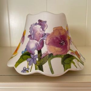 Yankee Candle Spring Ceramic Candle Jar Shade With Tulip and Iris Flowers